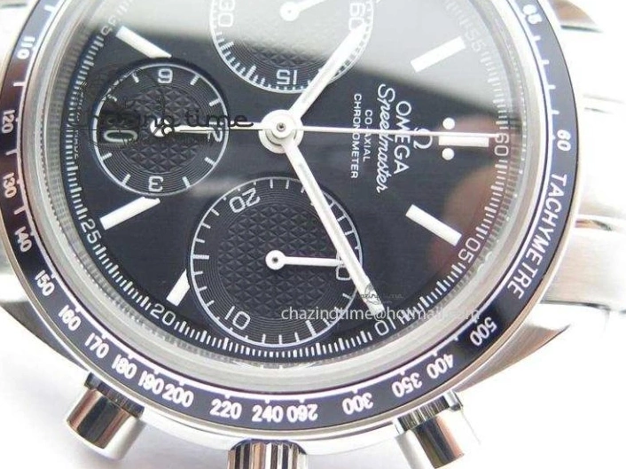 0228 Cozy Speedmaster Racing 40mm SS Black Dial On SS Bracelet A7750 ( Free Rubber Strap ) 8252